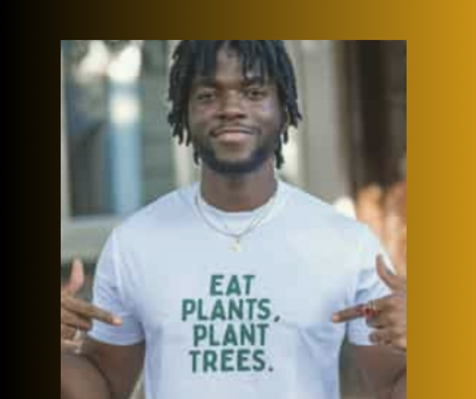 Man in eat plants t-shirt