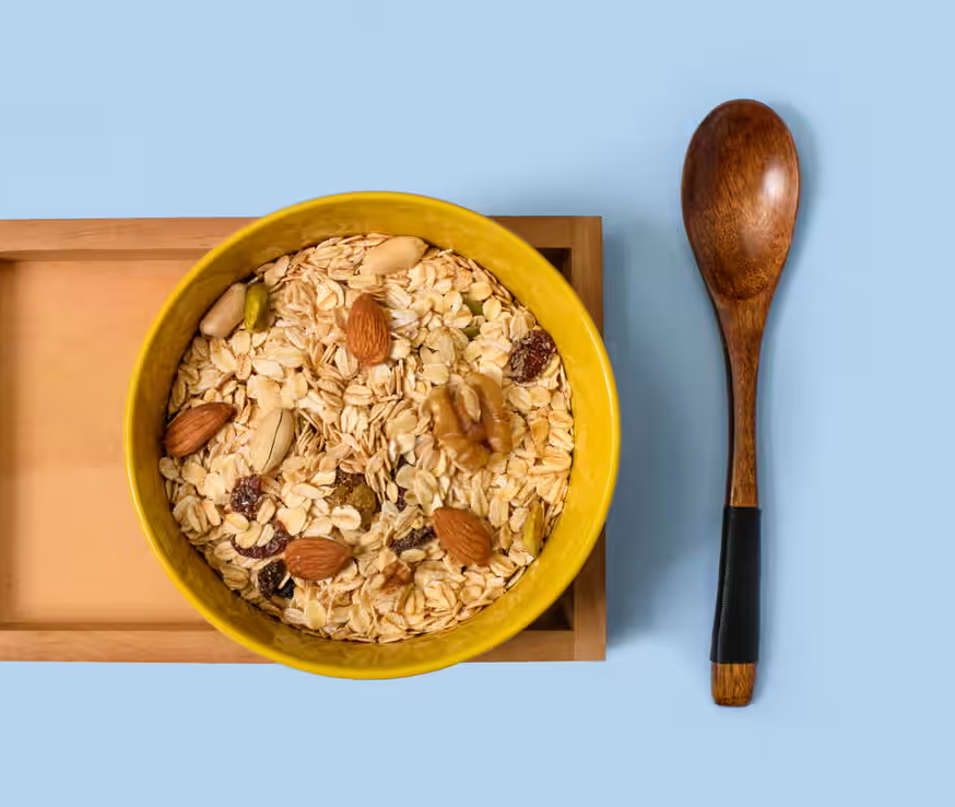 bowl of granola and spoon
