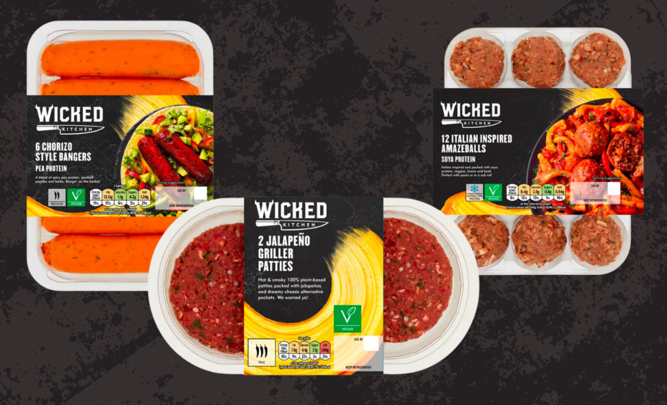 three Wicked Foods products