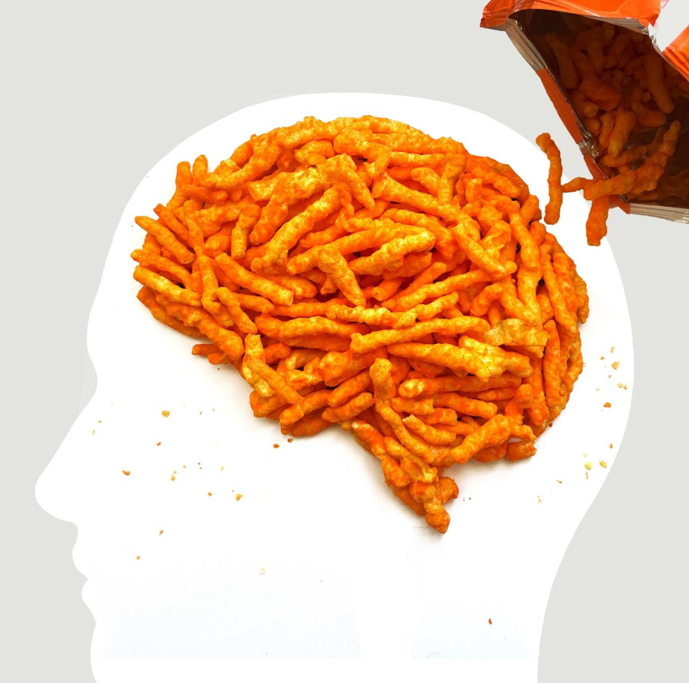 Brain made of Cheetos