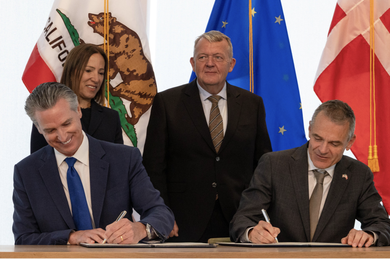 CA Gov. Gavin Newsom and Danish Foreign Minister Lars Løkke Rasmussen
